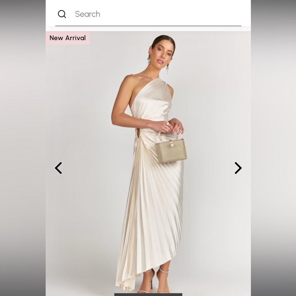 New York & Co. pleated one shoulder dress.